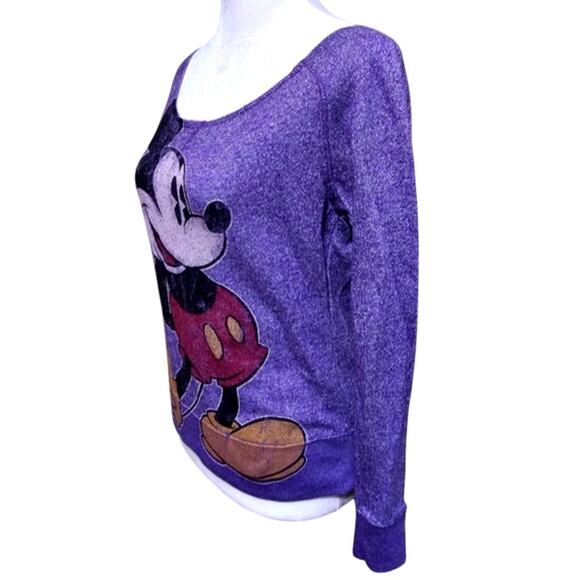 DISNEY Parks Purple Mickey Mouse Sweater Vintage 90's Women's Size X-Small - Picture 2 of 5